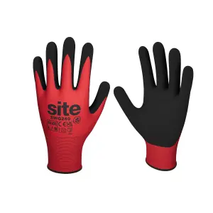 Synthetic Red & black Gloves, Large