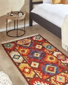 Wool Kilim Area Rug 80 x 150 cm Multicolour ZOVUNI