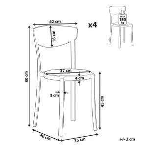 Set of 4 Garden Chairs VIESTE White