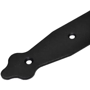 Pack of 2 x Black Corner Brackets - 150 x 150 mm Steel Right Angle Braces L Shaped Retro Decorative Metal Bracket 90 Degree Corner