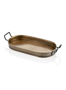 Rozi Gold Oval Serving Tray (54 x 23 cm)