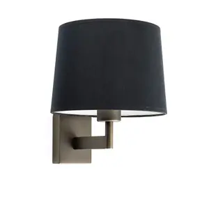 Luminosa Artis Wall Light with Shade Black, E27