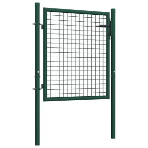 Berkfield Fence Gate Steel 100x75 cm Green