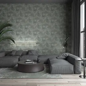 Galerie Perfecto 2 Grey Rustic Circle Textured Wallpaper