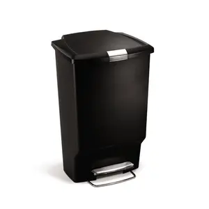 Simplehuman 45L Plastic Rectangular Pedal Bin Black