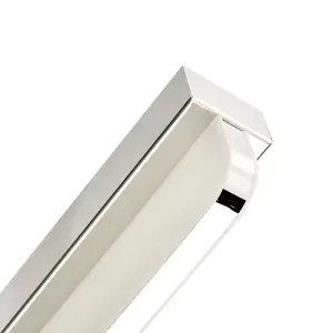 Modern Chrome Plated LED Bathroom Strip Wall Lamp with Switch Button and Glass