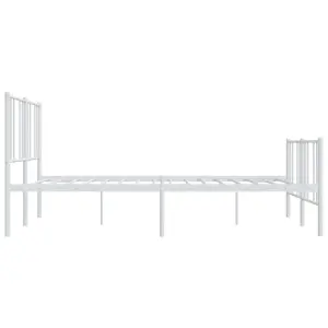 Berkfield Metal Bed Frame with Headboard and Footboard White 200x200 cm