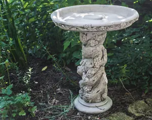 Fruit Design Stone Cast Birdbath