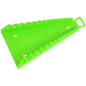 15 Reverse Spanner GREEN TPR Sharks Teeth Tool Rack - Wall Mount Management