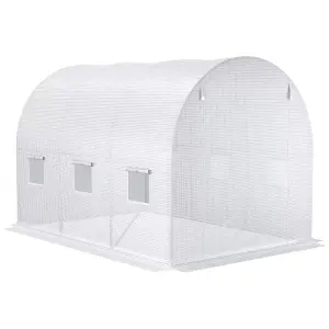 Outsunny 3 x 2 x 2m Replacement Greenhouse Cover w/ Windows, White