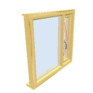 1195mm (W) x 1045mm (H) Wooden Stormproof Window - 1/3 Left Opening Window - Toughened Safety Glass