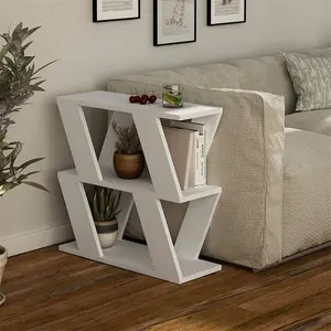 Adriana Side Table Modern Compact Design for Living Room & Bedroom White