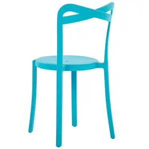 Set of 4 Garden Chairs CAMOGLI Turquoise