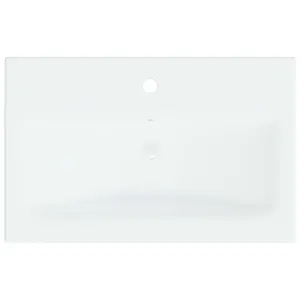 Berkfield Built-in Basin with Faucet 61x39x18 cm Ceramic White