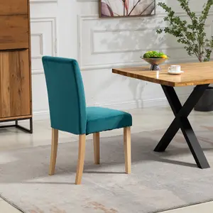 Maiolo Velvet Dining Chairs - Set of 2 - Teal