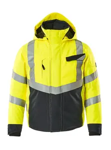 Mascot Safe Supreme Hastings Winter Jacket (Hi-Vis Yellow/Dark Navy Blue)  (Medium)