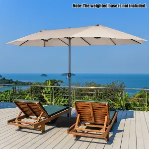 Costway  460 x 265cm Outdoor Double-Sided Parasol Patio Umbrella Market Twin Umbrella