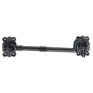 Ornate Cabin Hook & Eye Black Antique Hammered 152mm Arm Cabinet Lock