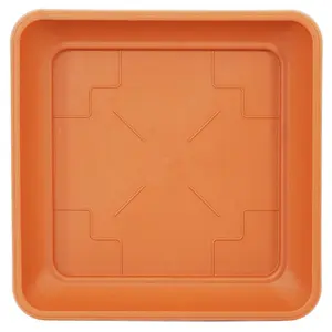 Square Plastic Plant Pot Saucers Terracotta 22cm