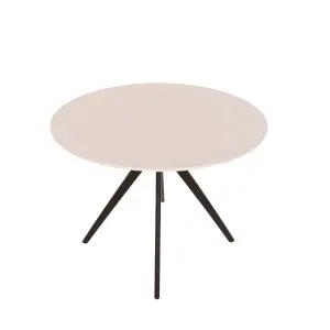 Core Products Aspen White 100cm Round Dining Table with 4 Blue Plastic Duo Design Chairs