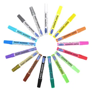 Oil-based Paint Marker Pen Permanent for Tyres Rubber Stone Leather Fabric Plastic Glass (Orange)