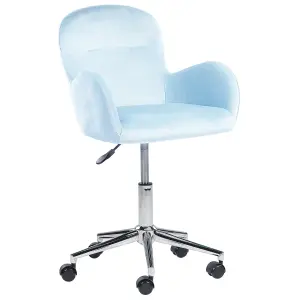 Desk Chair Velvet Light Blue PRIDDY