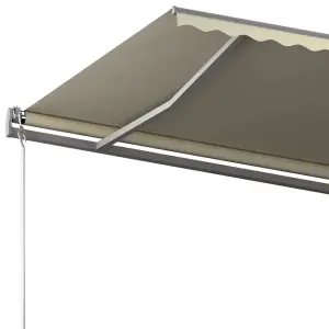 Berkfield Freestanding Manual Retractable Awning 500x350 cm Cream