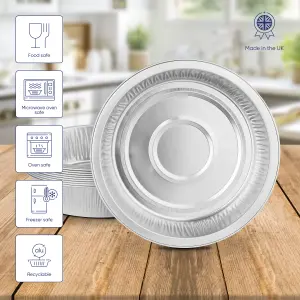 10 Pk Coppice Small Round Aluminium Foil Pie Dish for Baking, Serving & Food Storage 15 x 4cm Freezer, Microwave & Oven Safe