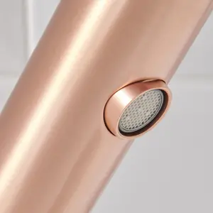 GoodHome Nyasa Medium Copper effect Round Basin Mono mixer Tap