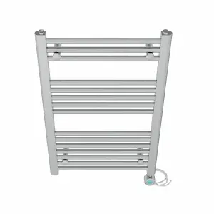 Right Radiators Prefilled Thermostatic Electric Heated Towel Rail Straight Bathroom Ladder Warmer - Chrome 800x500 mm