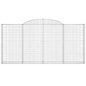 Berkfield Arched Gabion Baskets 13 pcs 300x30x140/160 cm Galvanised Iron