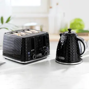 DAEWOO Argyle 3000W Retro Matching Kettle & 4-Slice Toaster Set 6 Level Browning Colour