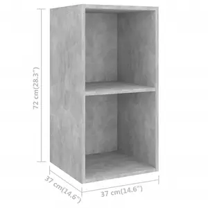 Berkfield Wall-mounted TV Cabinet Concrete Grey 37x37x72 cm Engineered Wood