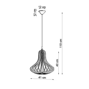 Elza Wood Natural 1 Light Classic Pendant Ceiling Light