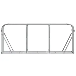 Log Holder Light Grey 234x45x100 cm Galvanised Steel