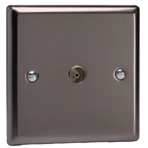 Varilight 1-Gang TV Socket, Co-Axial Pewter