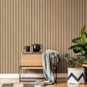 Acupanel Contemporary Oak Acoustic Wood Slat Wall Panel 120cm x 60cm