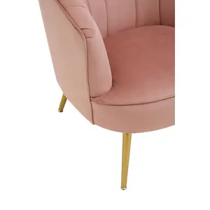 Interiors by Premier Durable Yolanda Pink Velvet Chair, Exquisite & Cozy Desk Chair Pink Velvet, Easy to Clean Pink Velvet Chair