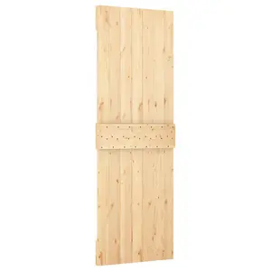 Berkfield Sliding Door with Hardware Set 70x210 cm Solid Wood Pine