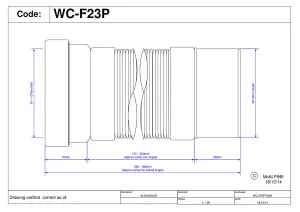 McAlpine WC-F23P 97-107mm Inlet x 110mm Plain End Outlet Straight Flexible WC Connector