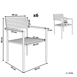 Set of 6 Garden Chairs VIAREGGIO Wood Light Wood