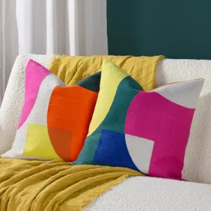 furn. Anjo Geometric Crewel Polyester Filled Cushion