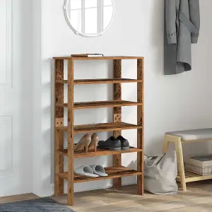 Berkfield Shoe Rack Old Wood 61x32x105 cm Engineered Wood