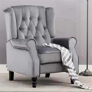 Grey Velvet Althorpe Recliner Armchair | Push | Furniture Online