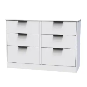 Nashville Ready assembled White 6 Drawer Chest (H)792mm (W)1117mm (D)395mm