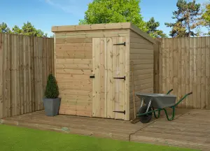 Empire 1000 Pent 5x3 pressure treated tongue and groove wooden garden shed door Left (5' x 3' / 5ft x 3ft) (5x3)