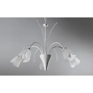 Luminosa Antea 5 Light Multi Arm Pendant Ceiling Light, White