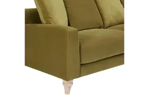 Covent 3 Seater Sofa With Scatter Back Cushions, Olive Green Velvet