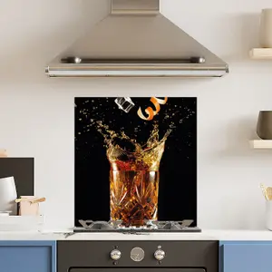 Premium 60cm x 65cm 6mm Glass Cocktail Kitchen Splashback Toughened Polished Edge