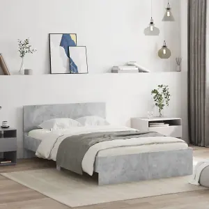 Berkfield Bed Frame without Mattress Concrete Grey 135x190 cm Double